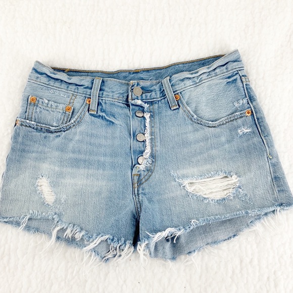 Levi's Pants - Levi’s 501 Red Tab Buttonfly Distressed Shorts